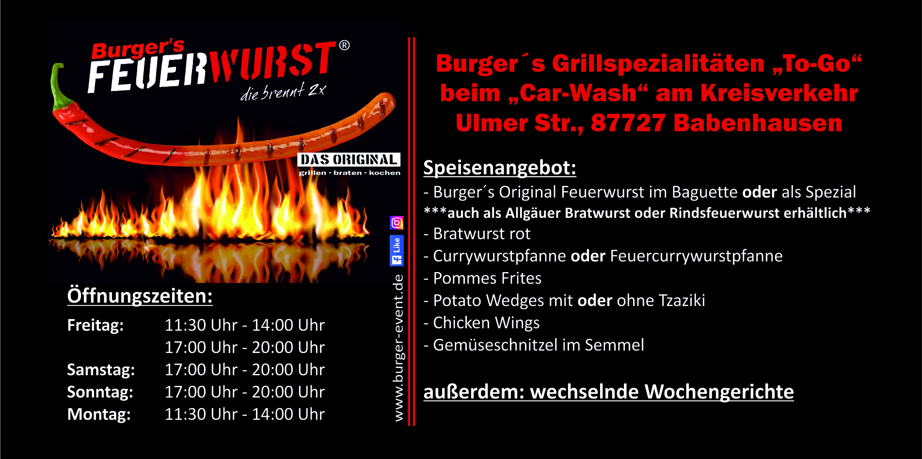 Anzeige für Hompage