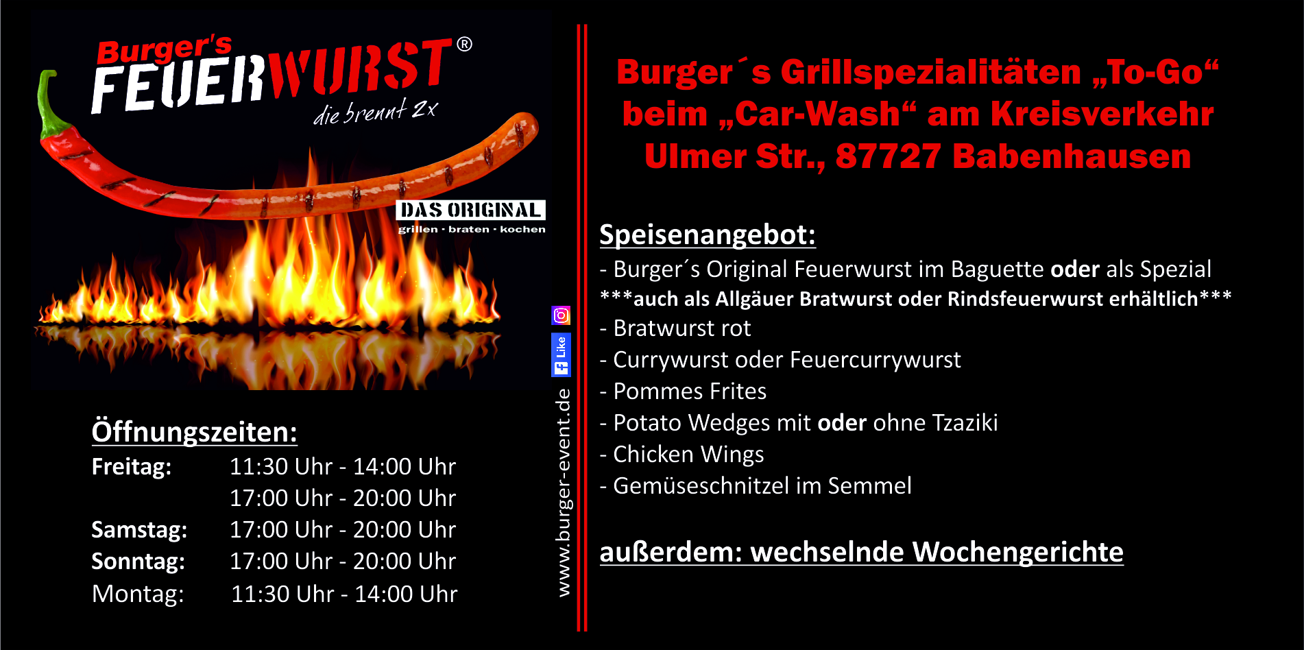 Anzeige für Hompage